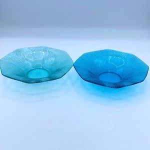 Teal And Blue Flared Octagon Dishes